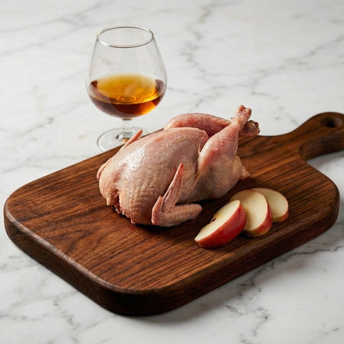 Caille Label Rouge désossée farcie pommes & calvados