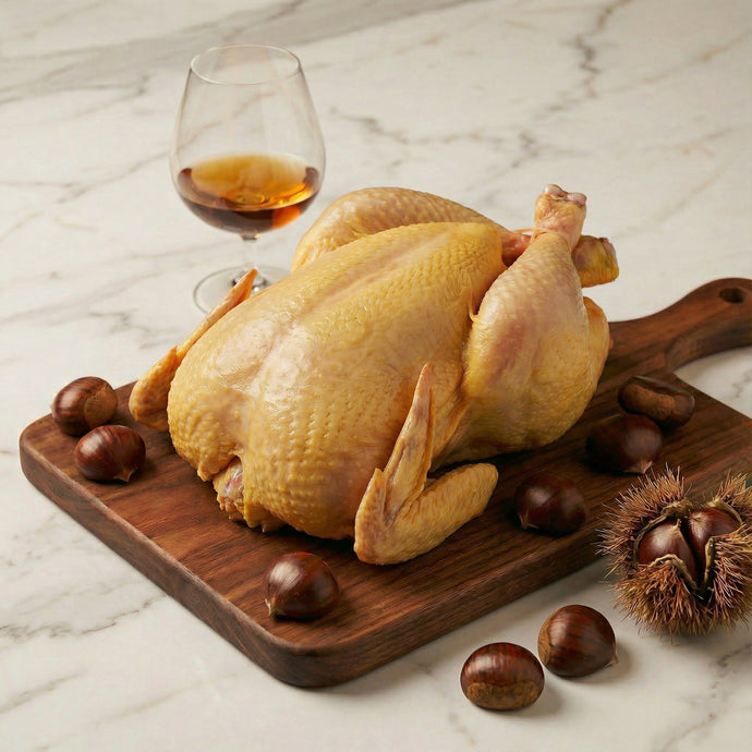 My Butcher Box - Chapon Label Rouge désossé farci marron & cognac