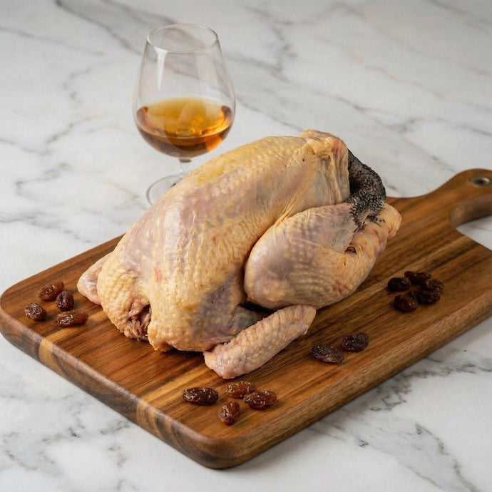 Pintade Label Rouge désossée farcie raisins secs & cognac