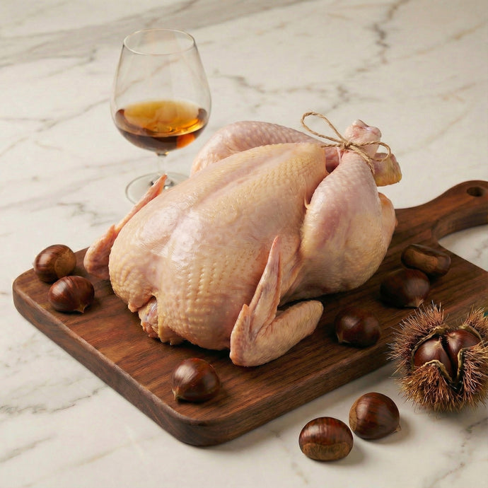 Poulet fermier Label Rouge désossé farci marron & cognac